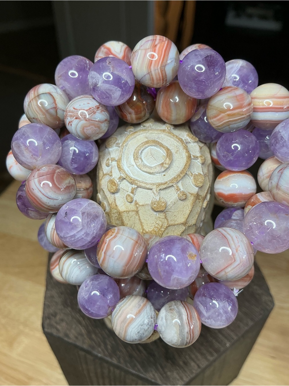 Amethyst and Crazy Lace with Sunstone Stripe 12mm